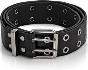 img 4 attached to 👖 Skeleteen Double Grommet Punk Belt: Stylish Men's Accessory for Belts