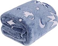 🌌 glow in the dark throw blanket for kids, teens & adults - astronaut space design, soft & cozy plush - perfect as birthday or christmas gift logo