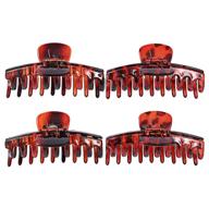 4.33 inch nonslip hair claw clips - strong hold for thick and thin hair with amber color - pack of 4 logo