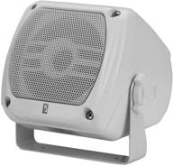 🔊 pr white subcompact box speaker by poly-planar - 80w power logo