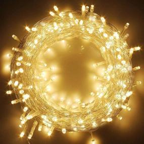 img 4 attached to 🎄 66FT 200 LED Warm White Indoor String Lights - Twinkle Star Plug in String Lights with 8 Modes. Waterproof for Outdoor Christmas Wedding Party Bedroom