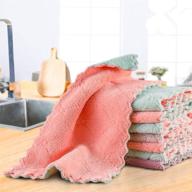 12-pack kitchen cloth dish towels by kenast - premium cleaning cloths, super absorbent coral velvet dishtowels, ideal for household cleaning, nonstick oil washable & fast drying logo