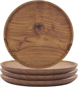 img 4 attached to 🎁 Exquisite Wooden Serving Natural Charger for Housewarming Gift