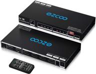 🔌 advanced hdmi matrix 4 in 2 out with 4k 60hz, hdr 10, dolby atmos, and hdcp2.2 - perfect av solution with audio extractor, hdmi scaler, and ir remote logo