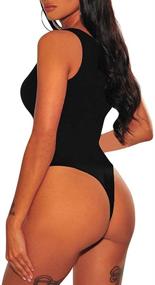 img 2 attached to 👗 LAGSHIAN Sleeveless Leotard Bodysuit: Stylish Women's Clothing and Bodysuits