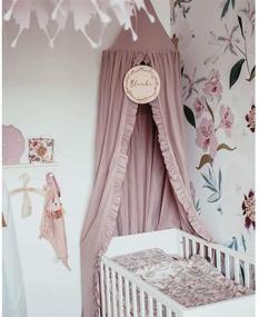 img 2 attached to 🏰 Transform your Nursery with the MOMAID Baby Bed Canopy - a Charming Frilled Crib Reading Nook and Game Tent Plus Hanging Net for Kids - Perfect for Nursery Play Room Decor!