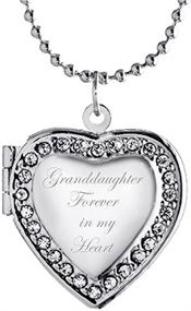 img 1 attached to Cherished Memories: Latigerf Granddaughter Forever in My Heart Locket Necklace with Engraved Pendant for Picture and Photo Display