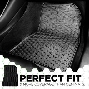 img 2 attached to T1A TruBuilt 1 Automotive Honeycomb Floor Mats for Tesla Model 3 - Heavy Duty Interior Liners fit 2017-2020 M3, No Logo - Front & Back Waterproof All Season Latex Accessories by HEA