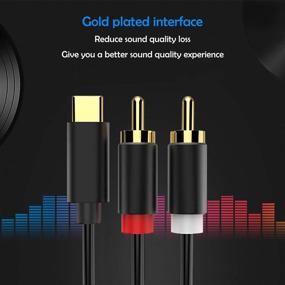 img 2 attached to 🔌 USB C to RCA Audio Cable, HUIRID USB-C Port to Dual RCA Male Y Splitter Cord with Built-in DAC Chip - Compatible with Pad Pro 2018, Google Pixel 3/2/2XL, MacBook, Moto Z, and Google Pixel 3/2/XL (6ft)