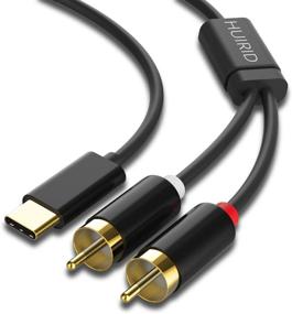 img 4 attached to 🔌 Кабель USB C to RCA Audio, HUIRID, USB-C порт в два разъема RCA Male с встроенной микросхемой ЦАП - совместим с Pad Pro 2018, Google Pixel 3/2/2XL, MacBook, Moto Z и Google Pixel 3/2/XL (6 футов)