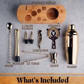 img 1 attached to 🍸 Stylish Bartender Kit, 11-Piece Bar Tools Set with Stand - Perfect for Home Cocktail Shaker Set and Martini Mixing - Includes Cocktail Recipes Cards (Gold)