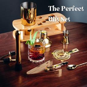 img 3 attached to 🍸 Stylish Bartender Kit, 11-Piece Bar Tools Set with Stand - Perfect for Home Cocktail Shaker Set and Martini Mixing - Includes Cocktail Recipes Cards (Gold)