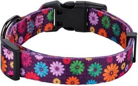 img 3 attached to 🌼 Spring Cute Daisy Flower Pattern and American Flag Print Dog Collar by Rhea Rose