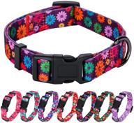 🌼 spring cute daisy flower pattern and american flag print dog collar by rhea rose logo