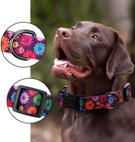 img 2 attached to 🌼 Spring Cute Daisy Flower Pattern and American Flag Print Dog Collar by Rhea Rose