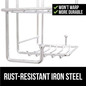 img 2 attached to Gorilla Grip Anti-Swing Oversized Shower Caddy: Rust Resistant Chrome Organizer with 2 Shelves, Holds 11 lbs, Strong Suction Cups, Hooks - Perfect Bathtub Accessory for Easy Hanging and Showerhead Storage