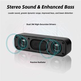 img 3 attached to 🔊 [Upgraded] USB Computer Speaker: Powerful Stereo Sound & Enhanced Bass - Portable Mini Sound Bar for Windows PCs, Desktops, and Laptops