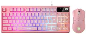 img 4 attached to 🎮 Ultimate RGB Gaming Keyboard and Mouse Combo: Mechanical Feel, 87 Keys, Backlit, with High DPI Control - Perfect for PC, MAC, PS4, Xbox, Laptop