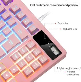 img 3 attached to 🎮 Ultimate RGB Gaming Keyboard and Mouse Combo: Mechanical Feel, 87 Keys, Backlit, with High DPI Control - Perfect for PC, MAC, PS4, Xbox, Laptop