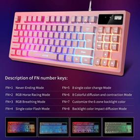 img 1 attached to 🎮 Ultimate RGB Gaming Keyboard and Mouse Combo: Mechanical Feel, 87 Keys, Backlit, with High DPI Control - Perfect for PC, MAC, PS4, Xbox, Laptop