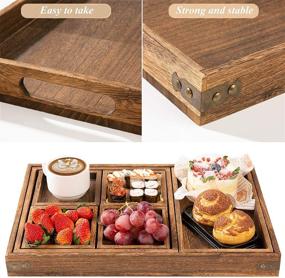 img 1 attached to 🍽️ Rustic Wood Serving Trays with Handles: Essential Food Service Equipment & Supplies