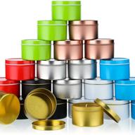 🕯️ versatile & vibrant: 24-piece 8 oz multicolor metal candle tins for diy candle making, storage & more logo