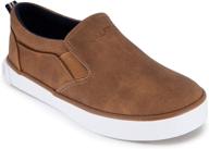 nautica akeley tan canvas sneakers: stylish and casual boys' shoes logo