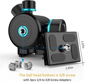 img 3 attached to 📷 Andoer Ball Head: 360 Degree Fluid Rotation Camera Tripod with Quick Release Plate - Max Load 8kg/17.64lbs - Compatible with Canon 5D markII III Rebel T6
