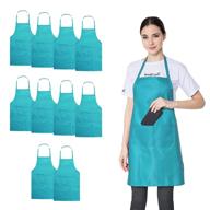 👩 10-pack blue bib aprons bulk for women and girls with pockets – perfect for baking, painting, bbq, cooking – kitchen apron set (10, blue) logo