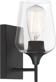 img 1 attached to 🔦 Savoy House 9-4030-1-BK Octave 1-Light Wall Sconce with Clear Glass - Black Finish - 9.5" H x 5" W