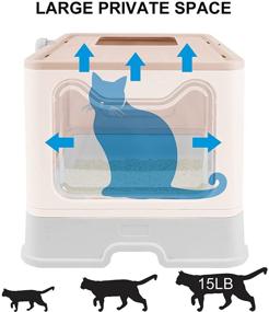 img 2 attached to 🐱 Voopet Cat Litter Box with Lid, Foldable and Dog-Proof - Large Drawer Type Cat Potty Pan, Includes Scoop for Easy Cleaning & Anti-Splash Design, Dimensions: 20" L x 16" W x 15" H