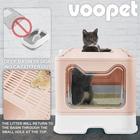 img 1 attached to 🐱 Voopet Cat Litter Box with Lid, Foldable and Dog-Proof - Large Drawer Type Cat Potty Pan, Includes Scoop for Easy Cleaning & Anti-Splash Design, Dimensions: 20" L x 16" W x 15" H