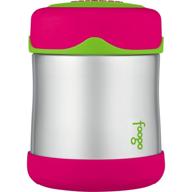 thermos foogo 10-ounce vacuum insulated stainless steel food jar, watermelon/green логотип