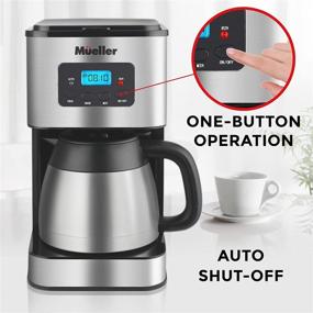 img 2 attached to Mueller Ultra Brew Thermal Coffee Maker - 8 Cup (34oz) Carafe, Keep Warm, Auto Shut-Off, LCD Display Coffee Machine, Programmable with Delay Brew Function - Stainless Steel