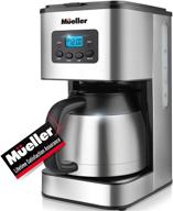 mueller ultra brew thermal coffee maker - 8 cup (34oz) carafe, keep warm, auto shut-off, lcd display coffee machine, programmable with delay brew function - stainless steel logo