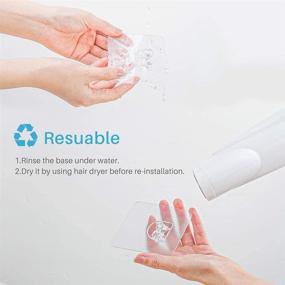 img 3 attached to 🛁 LUXEAR 6 Pack Reusable Adhesive Sticker for Shower Caddy Basket Shelf Soap Dish Holder Kitchen Sink Caddy - No Glue, Transparent