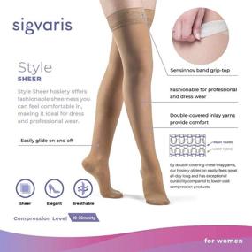 img 3 attached to 🧦 SIGVARIS Women’s 780 Closed Toe Thigh-Highs with Grip Top - Style Sheer, 20-30mmHg