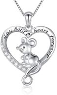 animal in heart pendant necklace - s925 sterling silver jewelry, 18 inches logo