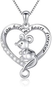 img 4 attached to Animal in Heart Pendant Necklace - S925 Sterling Silver Jewelry, 18 inches