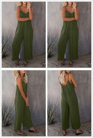 img 2 attached to Stylish Sleeveless Jumpsuits for Women: 👗 BLENCOT Adjustable Spaghetti Women's Clothing & Jumpsuits Collection