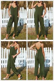 img 3 attached to Stylish Sleeveless Jumpsuits for Women: 👗 BLENCOT Adjustable Spaghetti Women's Clothing & Jumpsuits Collection