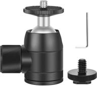 📷 neewer mini ball head: 360° rotatable tripod head with 1/4 inch screw, lock, hot shoe mount adapter - ideal for led light, ring light, camera, tripod, monopod, slider - supports up to 6.6 pounds/3 kilograms logo