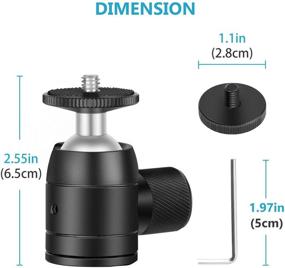 img 3 attached to 📷 Neewer Mini Ball Head: 360° Rotatable Tripod Head with 1/4 inch Screw, Lock, Hot Shoe Mount Adapter - Ideal for LED Light, Ring Light, Camera, Tripod, Monopod, Slider - Supports up to 6.6 pounds/3 kilograms