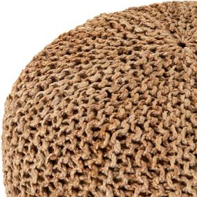 img 3 attached to 🛋️ Hand Woven Braided Jute Pouf: Stylish Ottoman and Footrest for Living Room, Bedroom, and Kids Room – Small Furniture (18”x18”x14”)