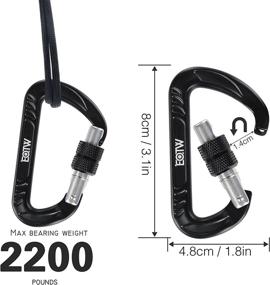 img 3 attached to 🔒 EOTW 12KN Heavy Duty Locking Carabiner Clips with Screwgate - Ideal for Hammocks, Keychains, Traveling, Dog Leashes, Hiking, and Outdoor Activities