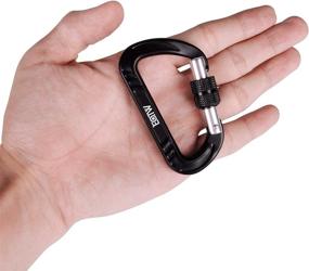 img 2 attached to 🔒 EOTW 12KN Heavy Duty Locking Carabiner Clips with Screwgate - Ideal for Hammocks, Keychains, Traveling, Dog Leashes, Hiking, and Outdoor Activities