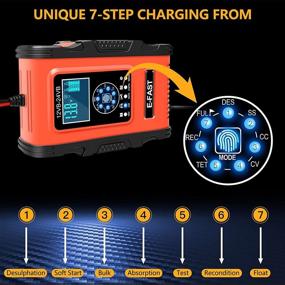 img 1 attached to 🔋 YR Smart Battery Charger, 12V/12A 24V/6A Trickle Charger for Car Truck Motorcycle Lawn Mower Boat Marine Wet AGM Gel Cell Lead Acid LiFePO4 Batteries