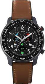 img 4 attached to 🕒 Timex Metropolitan R AMOLED Smartwatch: GPS и пульс 42 мм - черный/коричневый кожаный и силиконовый ремешок