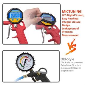 img 3 attached to Переносной насос для шин MICTUNING: цифровой манометр и фиксатор шинного нипеля - 150PSI, 10BAR.
