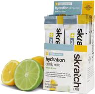 skratch labs wellness hydration drink mix, lemon lime flavor (8 pack 🍋 single serving), oral rehydration solution, ors, vegan, non-gmo, gluten free, dairy free, kosher logo